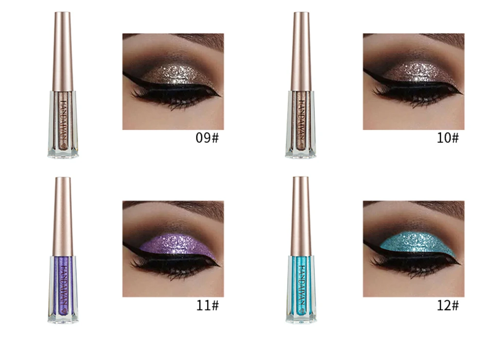12 цветов блестящая жидкая тени для век алмазные блестящие кремовые водостойкие