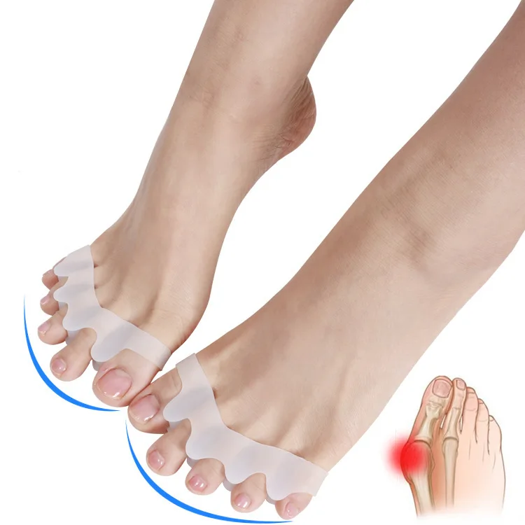

5 Holes Silicone Pedicure Foot Care 5 Colors Fixed Toe Separator Hallux Valgus Overlapping Toe Correction Legs Finger Protector