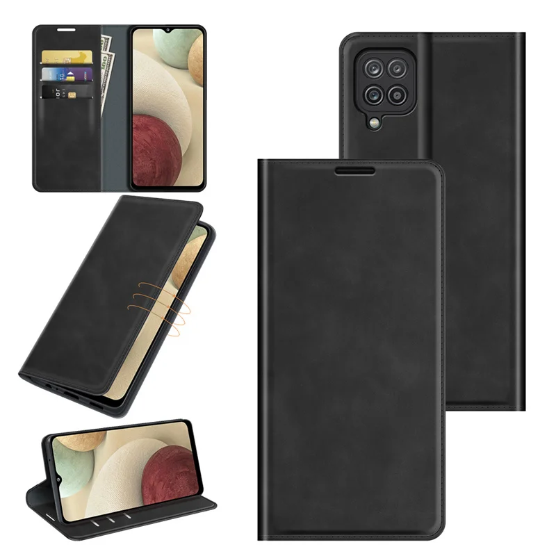 

Чехол для Samsung Galaxy M12, Магнитный чехол для телефона Samsung Galaxy F12, кожаный откидной Чехол-кошелек с отделением для карт
