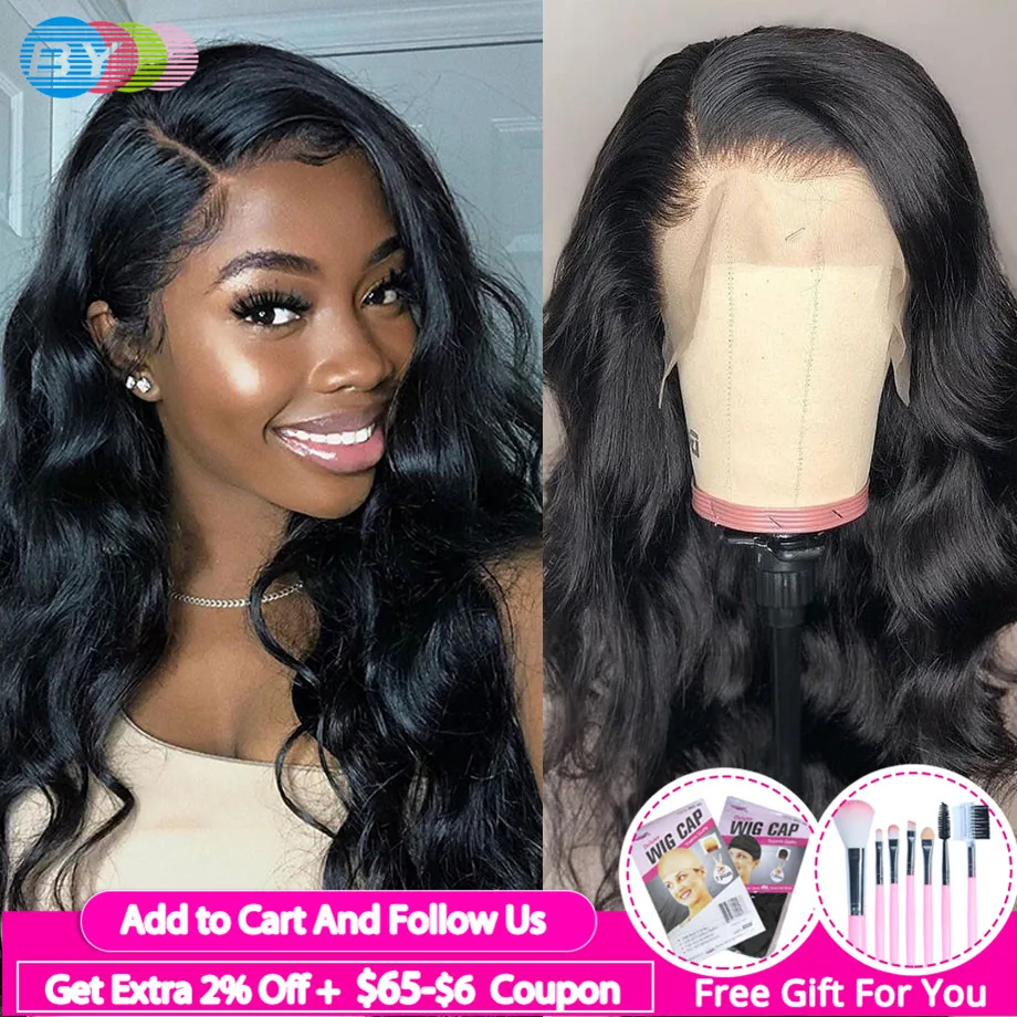 360 парик шнурка бразильские волосы парики для женщин объемная волна Человеческие