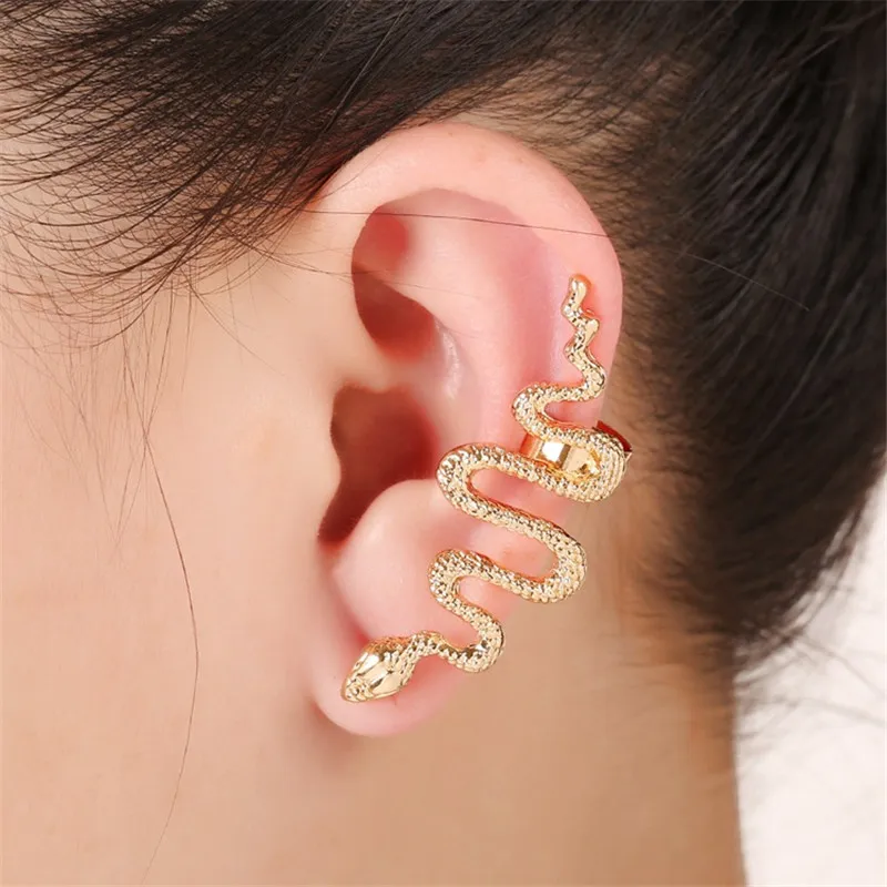 

1pair Fashion Bohemian Punk Earrings Jewelry snake Engraved Earrings Best Gift for Women Girl E002