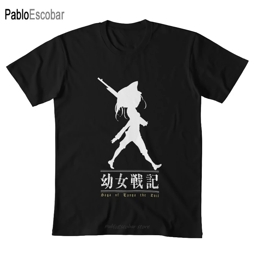 Youjo Senki черная художественная футболка с инвертированным рисунком youjo senki frace