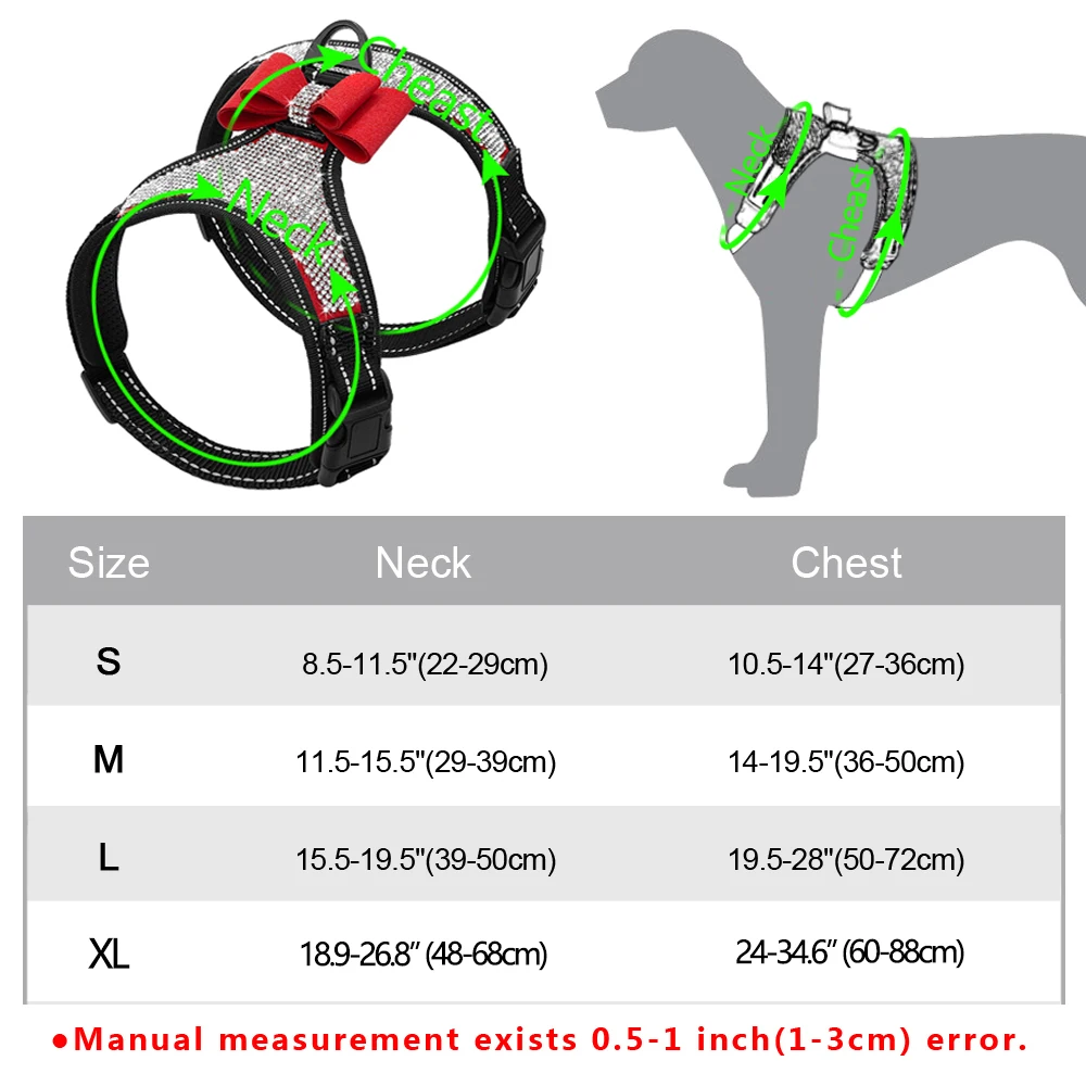 Светоотражающие бриллиантовые блестящие стразы бант жилет для собак поводок