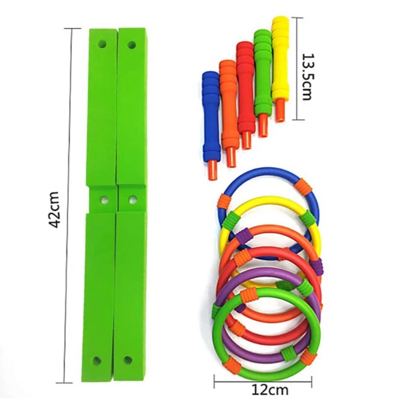 

Soft Foam Throw Ring Game Outdoor Children's Games-Toy Set Kids-Adult and Family Toss Yard Game Easy to Assemble