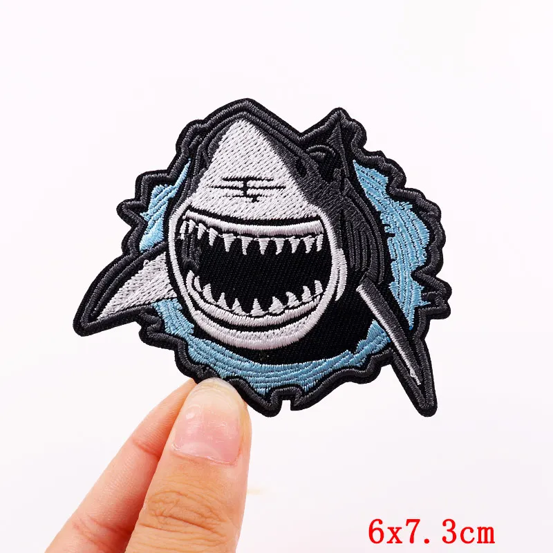 

Punk Dinosaur Embroidered Patches On Clothes DIY Skeleton Iron On Patches For Clothing Thermoadhesive Patches Biker Skull Badges
