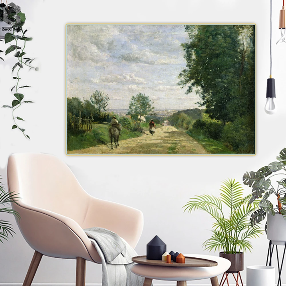 Citon Jean Baptiste Camille Corot Canvas дорога на Sevres Холст Картина маслом художественное