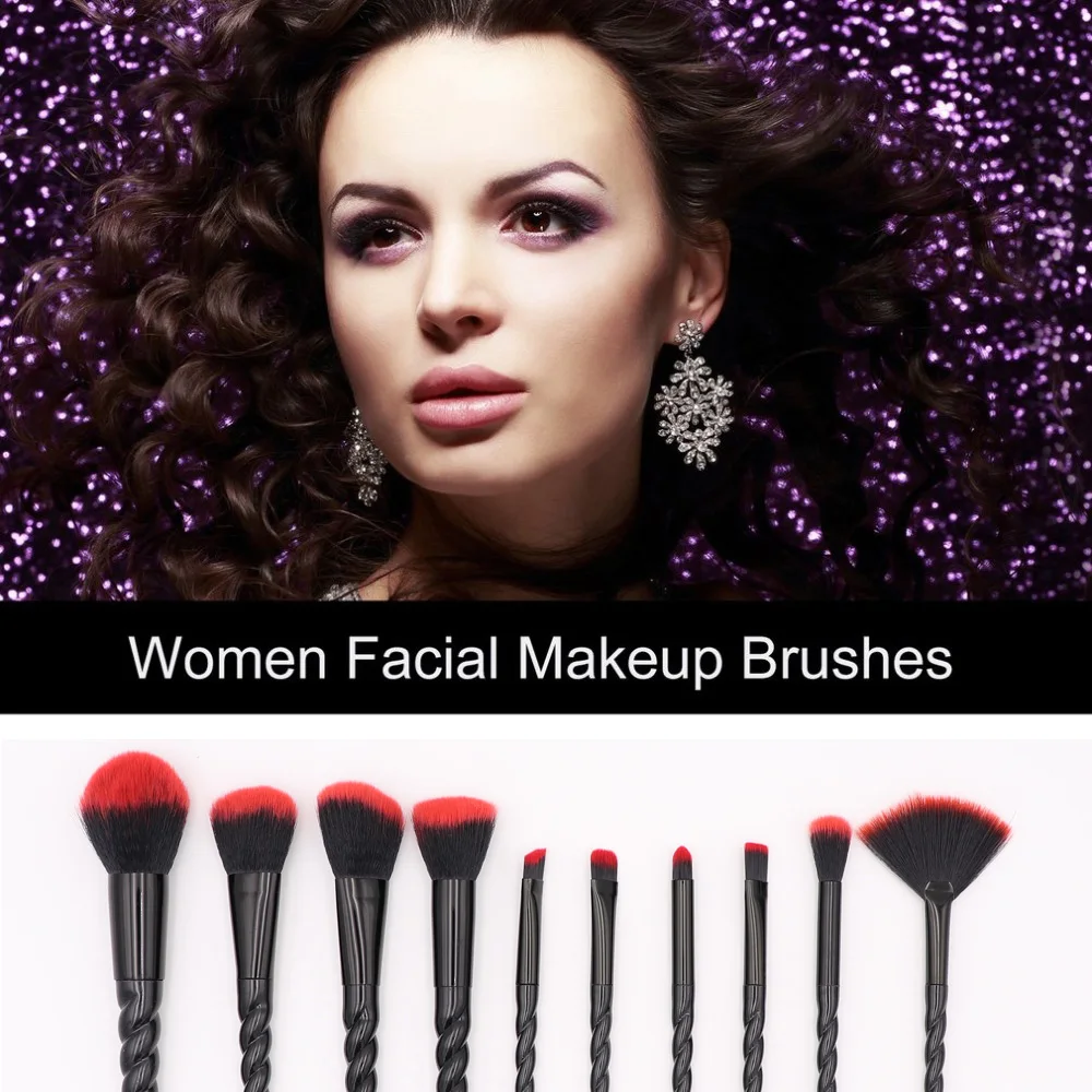 

Red Hair Unicorn Makeup Brushes Set Powder Foundation Brush Eye Shadow Sprial Blending Brush Women Beauty Tools Maquiagem