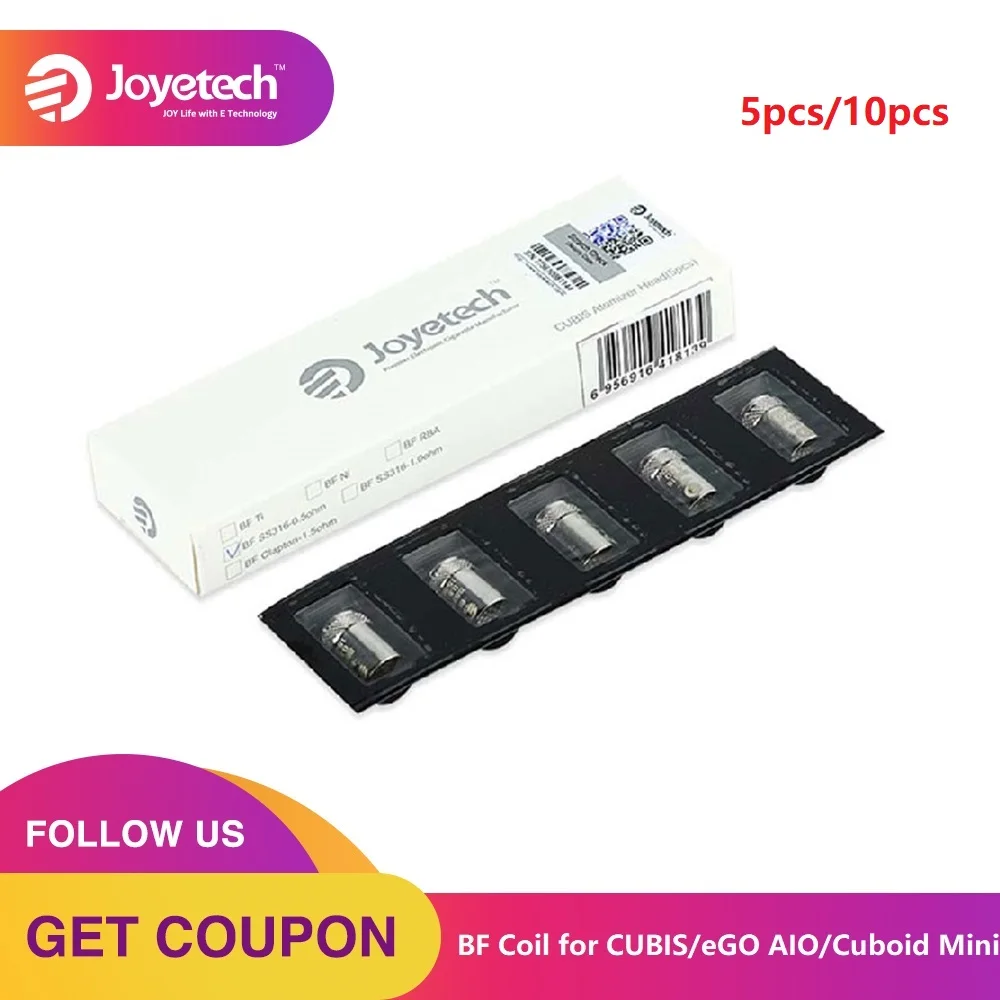 Сменная катушка Joyetech BF SS316 5 шт. 10 оригинальная для вейпа CUBIS/eGO AIO/Cuboid Mini|Испарители