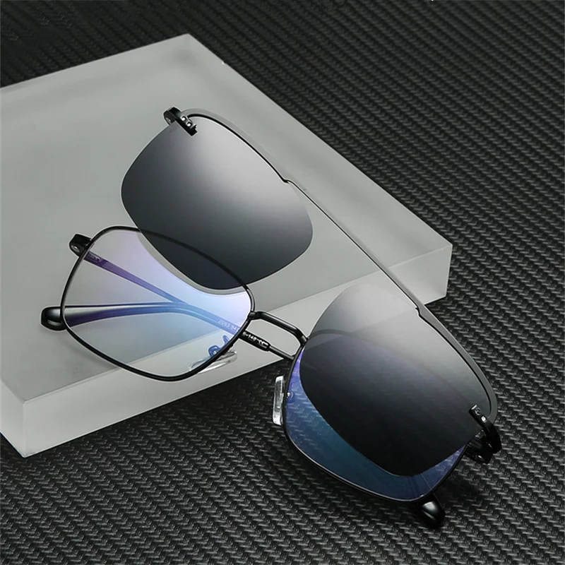 

XojoX Men Polarized Sunglasses Brand Designer Anti-blue light Clip on Sun Glasses Women Driving Goggles UV400