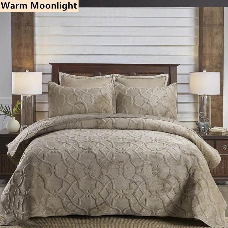 1 шт. покрывало для кровати + 2 наволочки бархатное сатиновое трехмерное одеяло