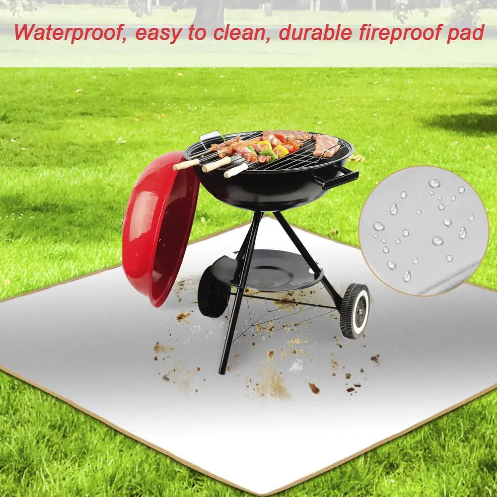 

39 X 39 Inches Fire Pit Mat Stove Fireproof Grill Mat Protect Your Deck Patio Lawn Or Campsite From Popping Embers