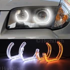 Белые и янтарсветодиодный Светодиодные глаза ангела для BMW E83 X3 2003 2004 2005 2006 2007-2010, автомобильные фары, аксессуары, Halo 3D DTM LCI, стиль акриловый