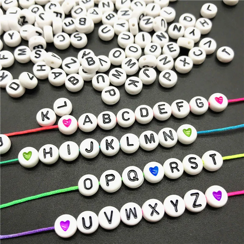 

100pcs 4x7mm Acrylic Spacer Beads Letter Beads Oval Alphabet Beads For Jewelry Making DIY Handmade Accessories