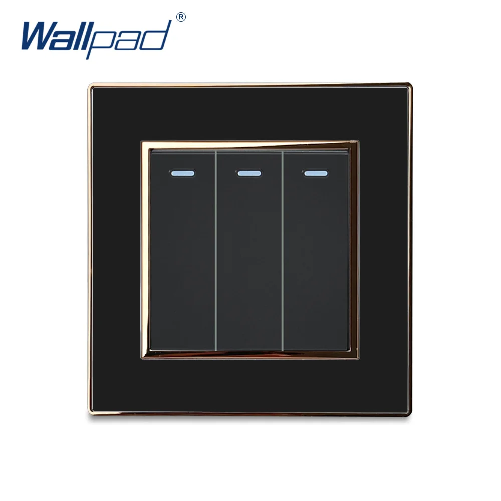 3 клавиши 2 канала выключатель света 2019 роскошная акриловая зеркальная панель с