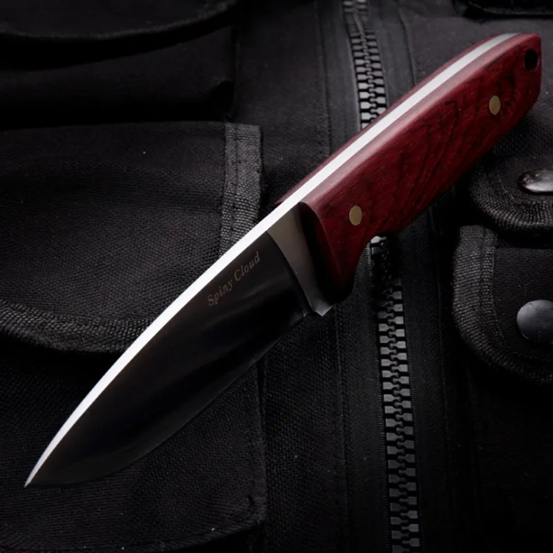 HS Tools 440C стальной уличный Заостренный нож с фиксированным лезвием Ручка из