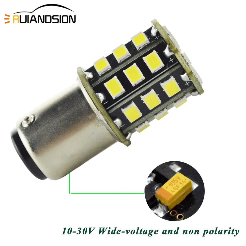 2 шт. Автомобильные светодиодные лампы 1157 мА 33 2835SMD BAY15D AC/DC10-30V с двумя лучами света