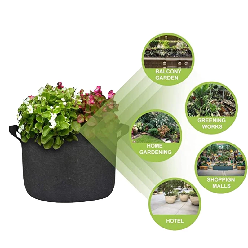 

12 Pack 7 Gallon Grow Bags,Plants Pots with Handles,Indoor & Outdoor Grow Containers for Plants,Vegetables and Fruits