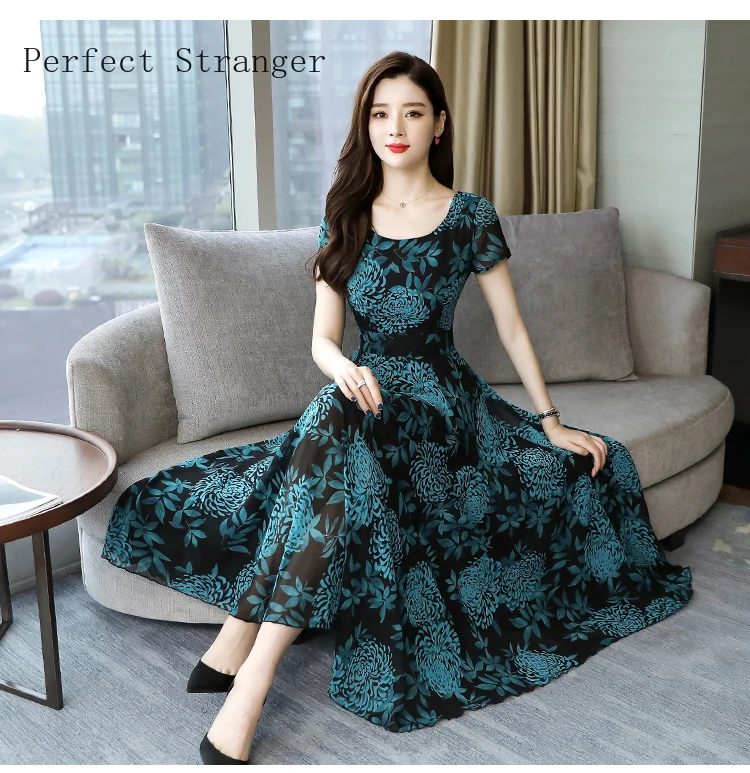 Высокое качество 2020 Лето Новое поступление цветочный принт круглый воротник с