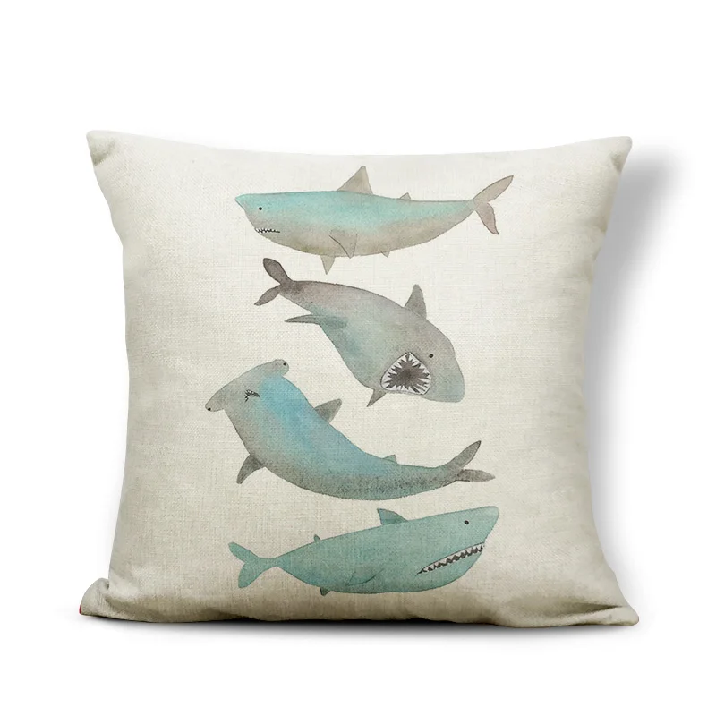 Простая океанская животная Подушка КИТ Осьминог череп наволочка с мультяшным