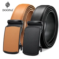 doopai multicolor genuine leather mens belts fashion business automatic buckle straps ratchet cow leather waistband 3 5cm width