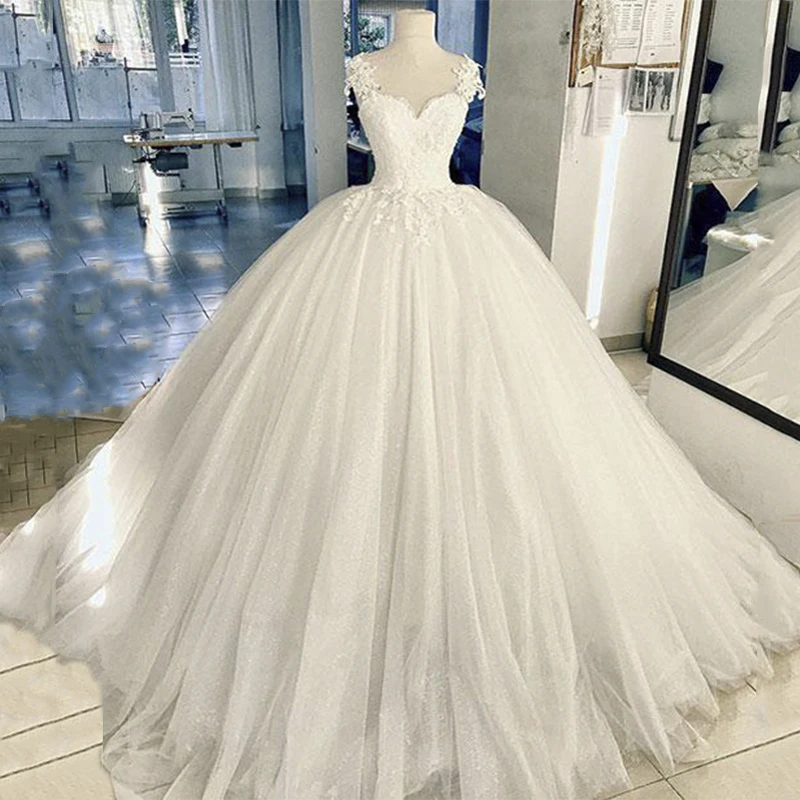 Robe Mariage Femme бальное платье Свадебные платья милое Тюлевое свадебное аппликация