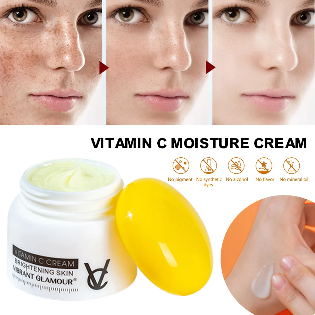 

2021 NEW Vitamin C Moisturizer Whitening Cream for Face Anti-Wrinkles Anti-Aging Brighten and Fade Dark Spots Face Care Cream