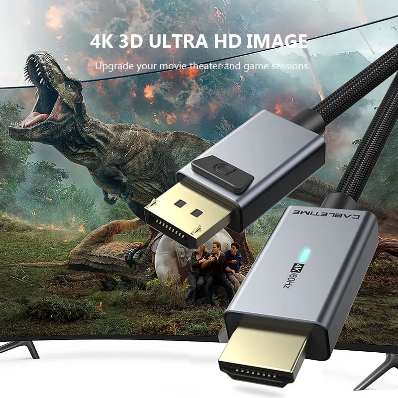 Кабель HDMI 2021 CABLETIME dp-hdmi 4K/60 Гц светильник playport для портативных ПК Macbook Air Acer Dell