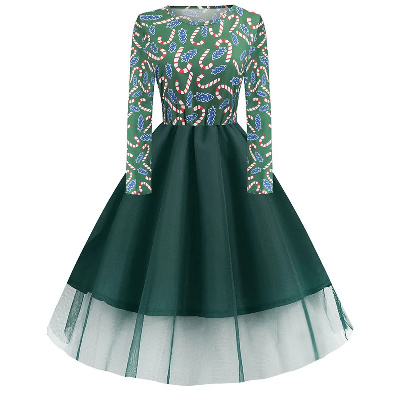 2019 осень зима Рождественские свитера с длинными рукавами и платье принтом