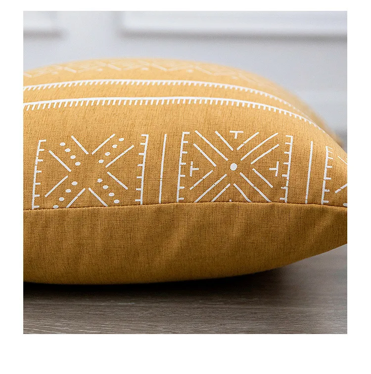 Желтая Белая Подушка с геометрическим рисунком для украшения дома наволочка