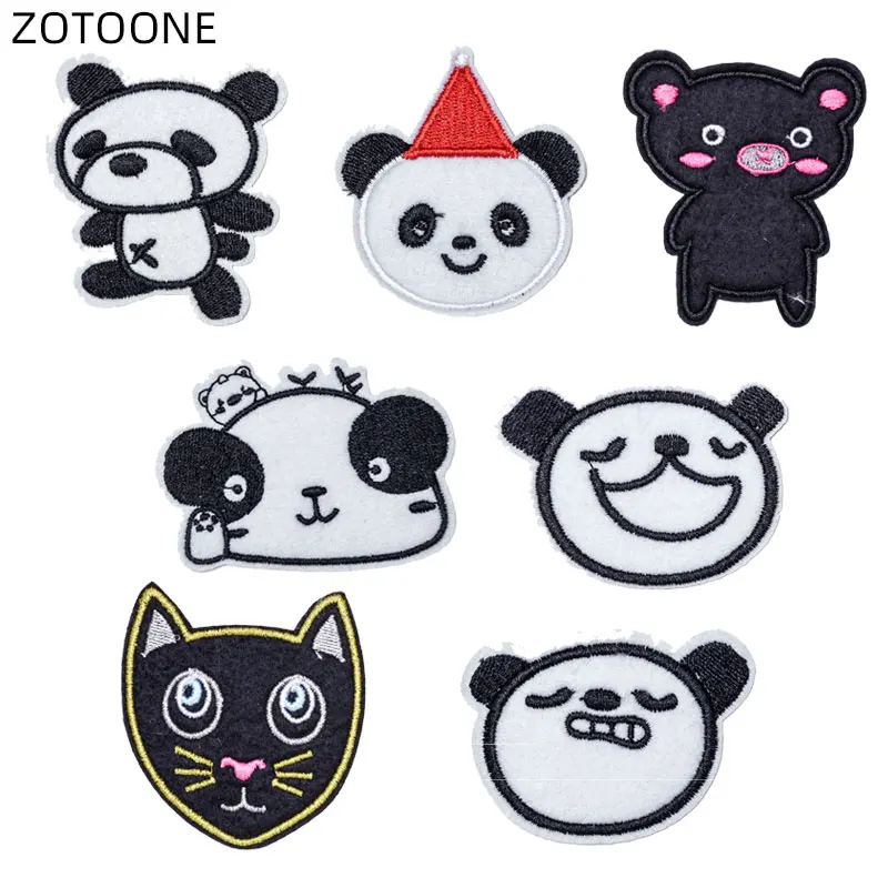 ZOTOONE с принтом медведя из мультфильма панда патч для переноса утюгом детей