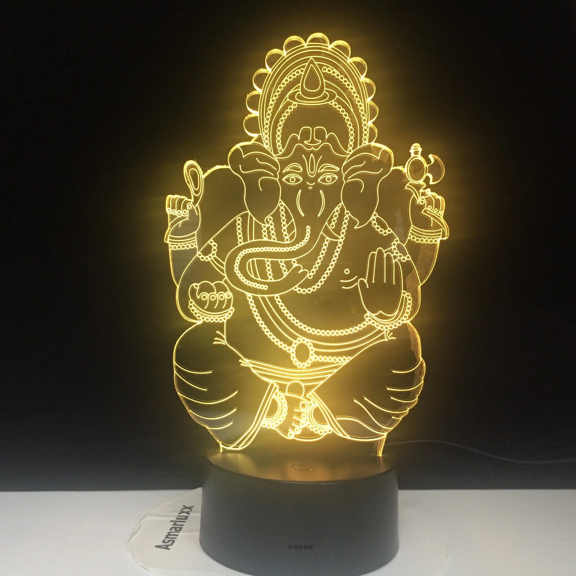 3d-лампа Будда Ganesha меняющая цвет с дистанционным управлением