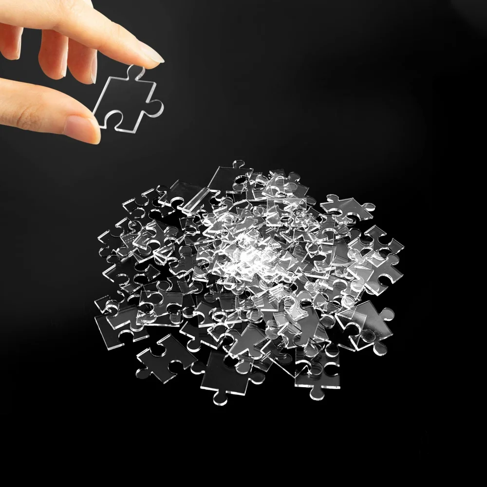 

300pcs Transparent Jigsaw Puzzles Games Blank Jigsaw Puzzles for Adults Kids