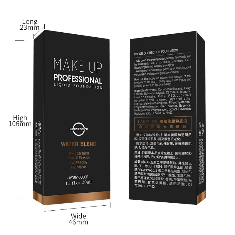 Face Foundation Cream Waterproof Long-lasting Concealer Liquid Professional Makeup Matte Base Make Up Cosmetics Maquiagem | Красота и