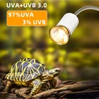 Лампа нагревательная для черепахи, 255075 Вт, UVA + UVB 3,0 лампа для рептилий, мини-лампа для домашних животных, амфибий, ящериц, регулятор температуры, УФ светильник