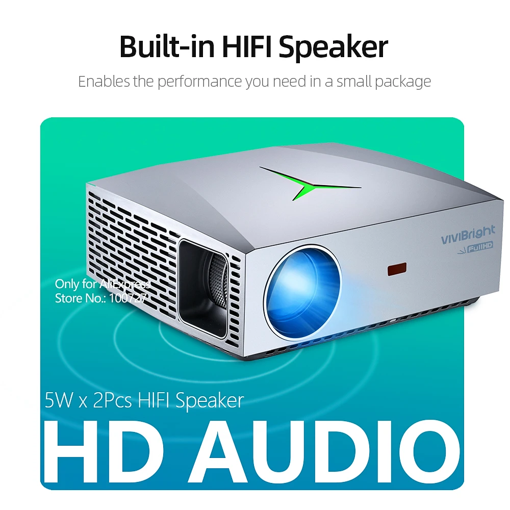Купон на $10 США VIVIBright Real Full HD 1080P проектор F40 Wi-Fi Bluetooth поддержка 3D tv Box PS4 HDMI