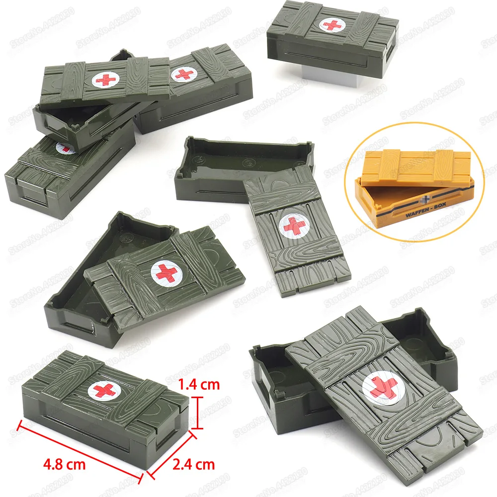 

Urgent Treatment Box Building Block Assembly Moc Military WW2 Figures Battlefield Healing Boxes Model Child Toys Christmas Gifts
