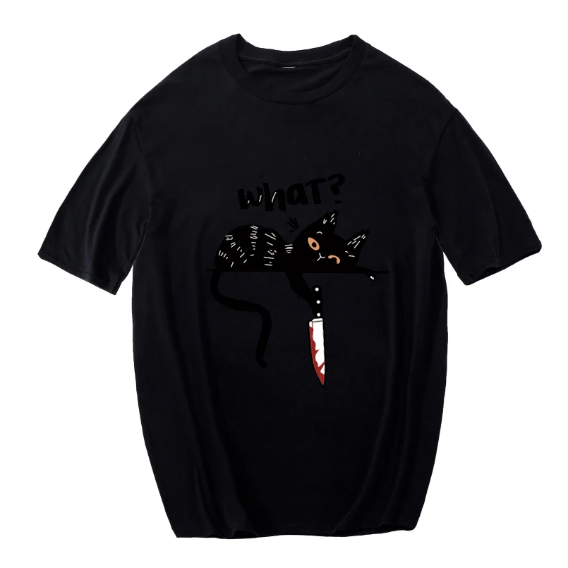 

Lazy Cat Printing Men Fashion Cool Tops 100% Cotton Casual Hip Hop Streetwear Kids Summer Aesthetic T-Shirt Oversize Punk Tees