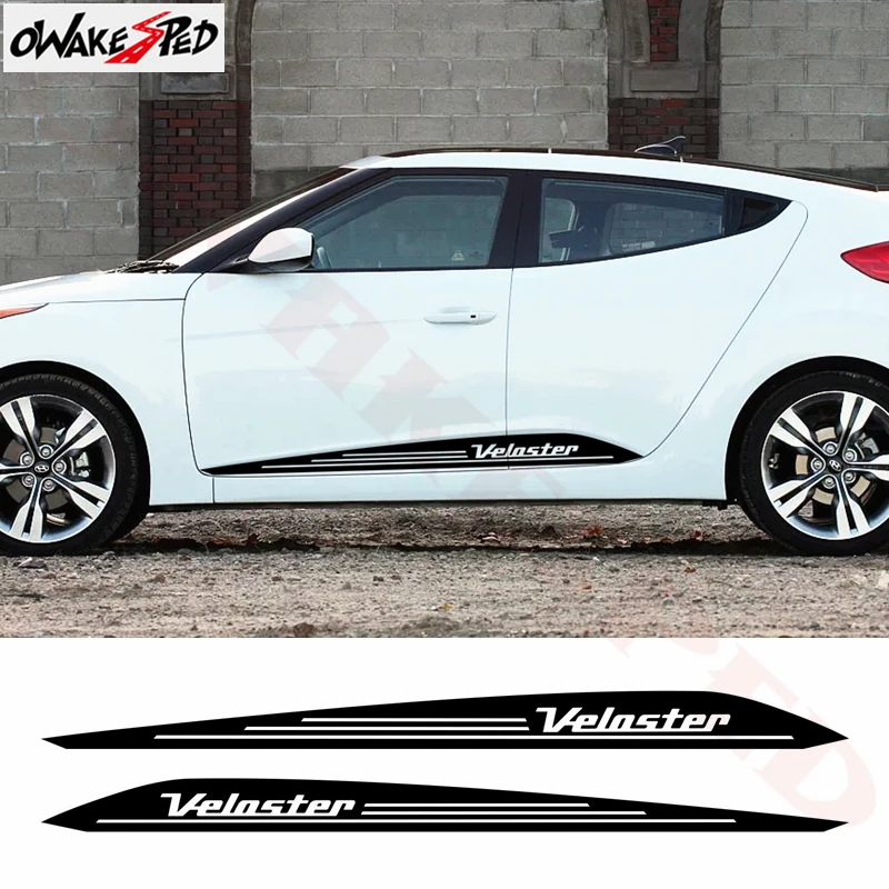 2 шт. наклейка в полоску на боковую дверь автомобиля для Hyundai Veloster 2011-2017