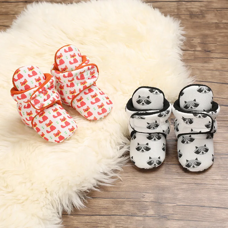 

Cotton Print Newborn Baby Socks Shoes Boy Girl Toddler First Walkers Booties Cotton Soft Anti-slip Warm Infant Crib Shoes