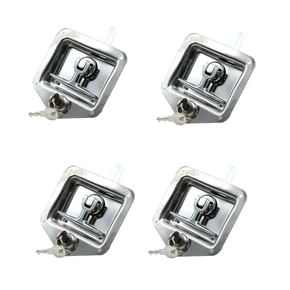 

4 шт., Т-образная дверная защелка с ключами из нержавеющей стали