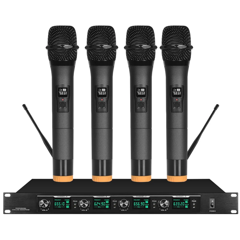

Professional wireless microphone system, conference room school computer microphone 4-channel conference condenser microphone