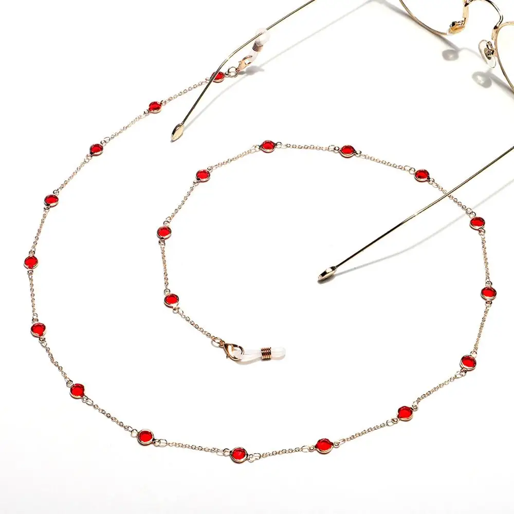 Модные очки с кристаллами и бусинами ожерелье шнурок ремешок Нескользящие цепи