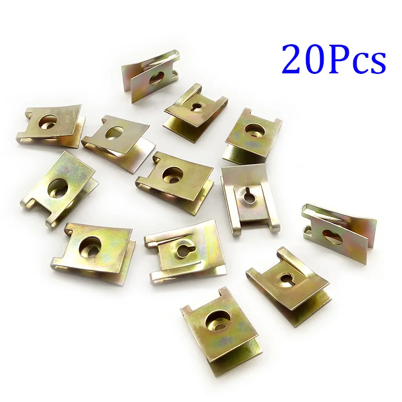 

20pcs/set Car Screw Base U-Type Mount Fastener Clips Motor Fender Bumper Protection Auto Accessories