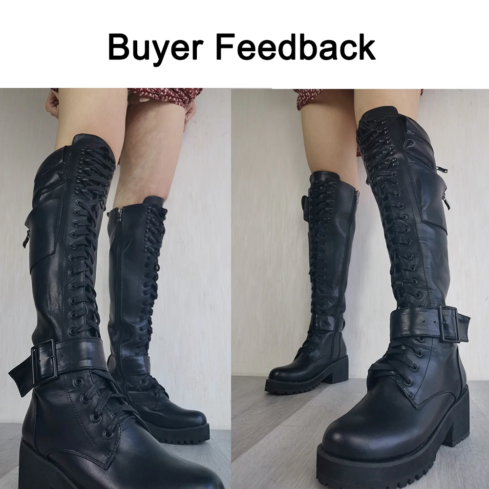 Женские ботинки на платформе с массивной пряжкой 34-45 размера плюс - купить по