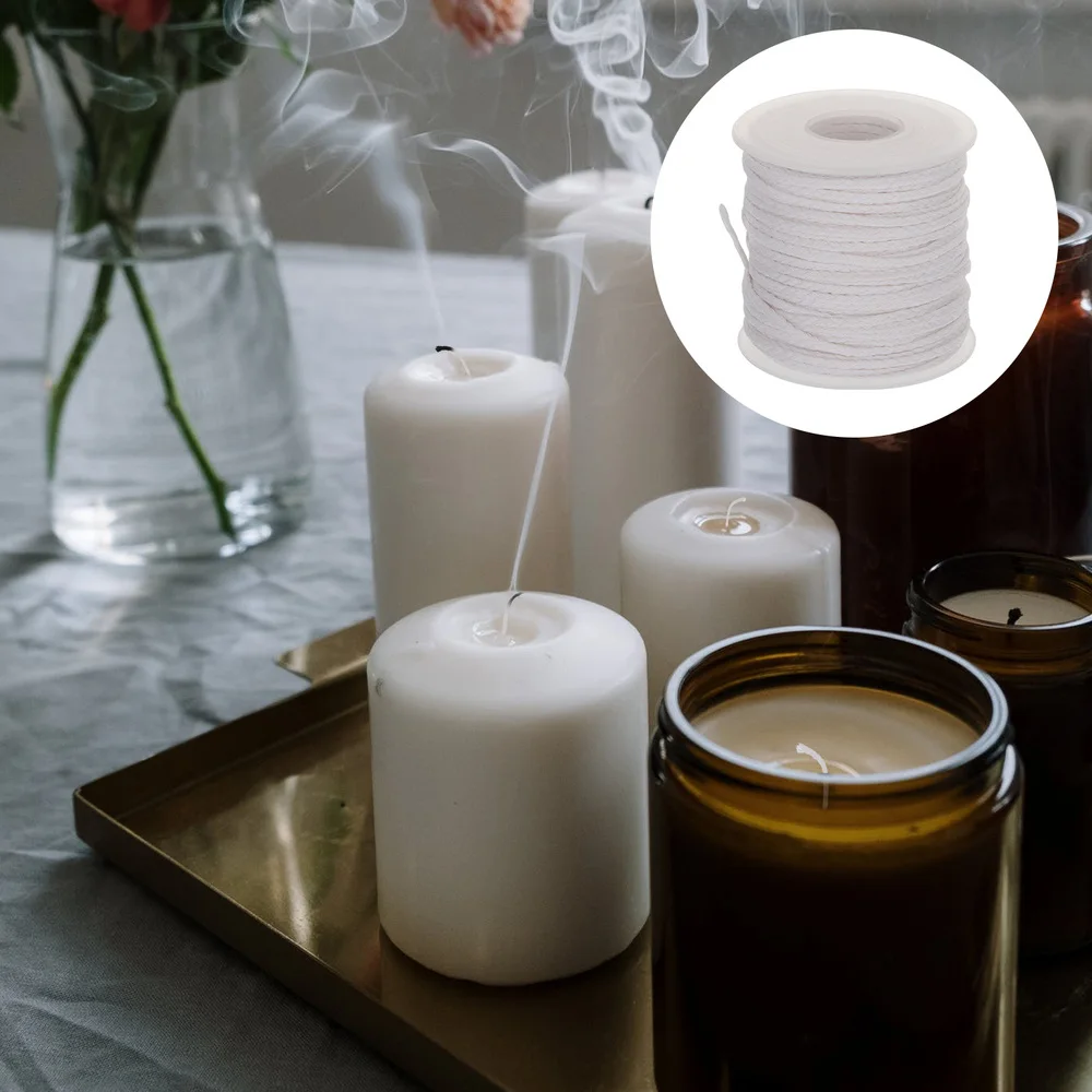 

1 Roll 61M Braided Cotton Candle Wicks Candle Making Wicks String Spool Roll
