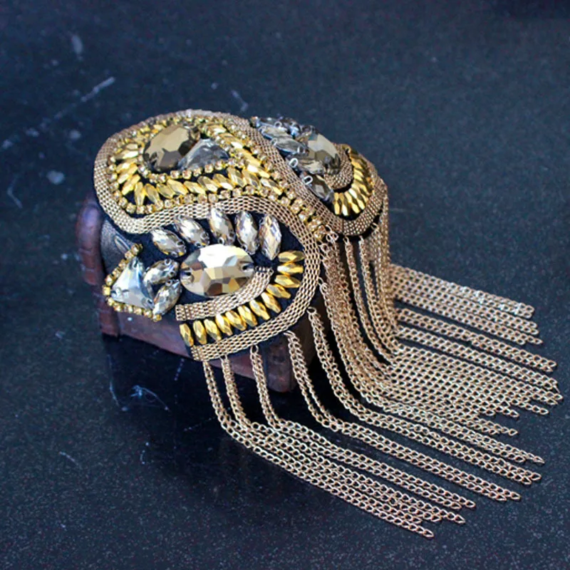 2 шт. классические металлические эполеты ручной работы с кисточками ювелирные