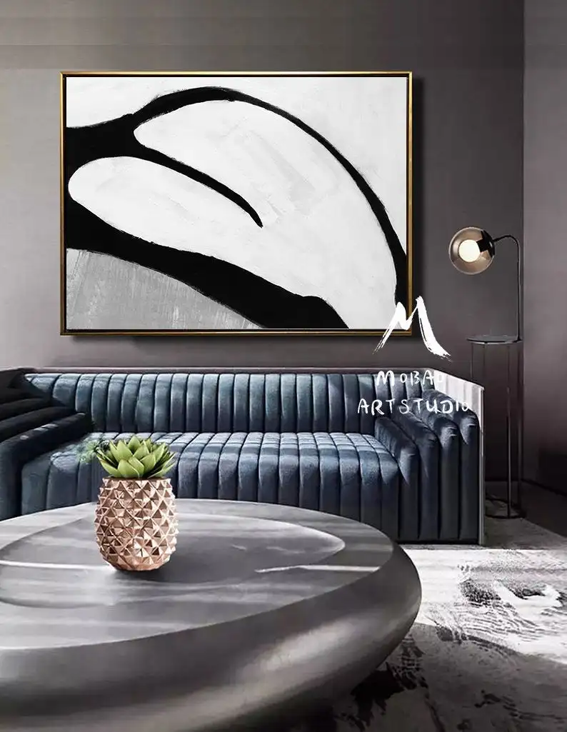 

Белая Минималистичная живопись на холсте, серая и белая живопись, Минималистичная абстрактная живопись, оригинальный холст для стен и офис...