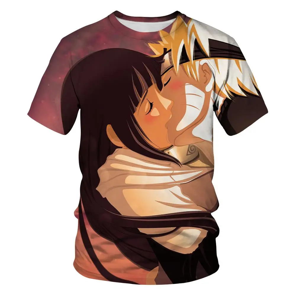 Мужская футболка с круглым вырезом Наруто классная героями мультфильмов для