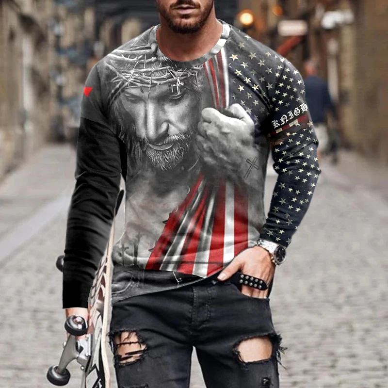 

Sexy Mens clothing Basic Top Plus Size 3xl Men Fashion 3D Print T-shirt 2021 Summer Casual Pullovers Male Long Sleeve Tees Shirt