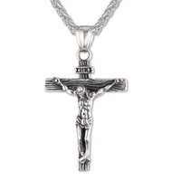 fashion christian jesus alloy cross necklaces golden silver color long chain simple cross pendants women men jewelry